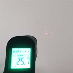 Infrared Thermometer Laser Pointer Shows Measurement Radius